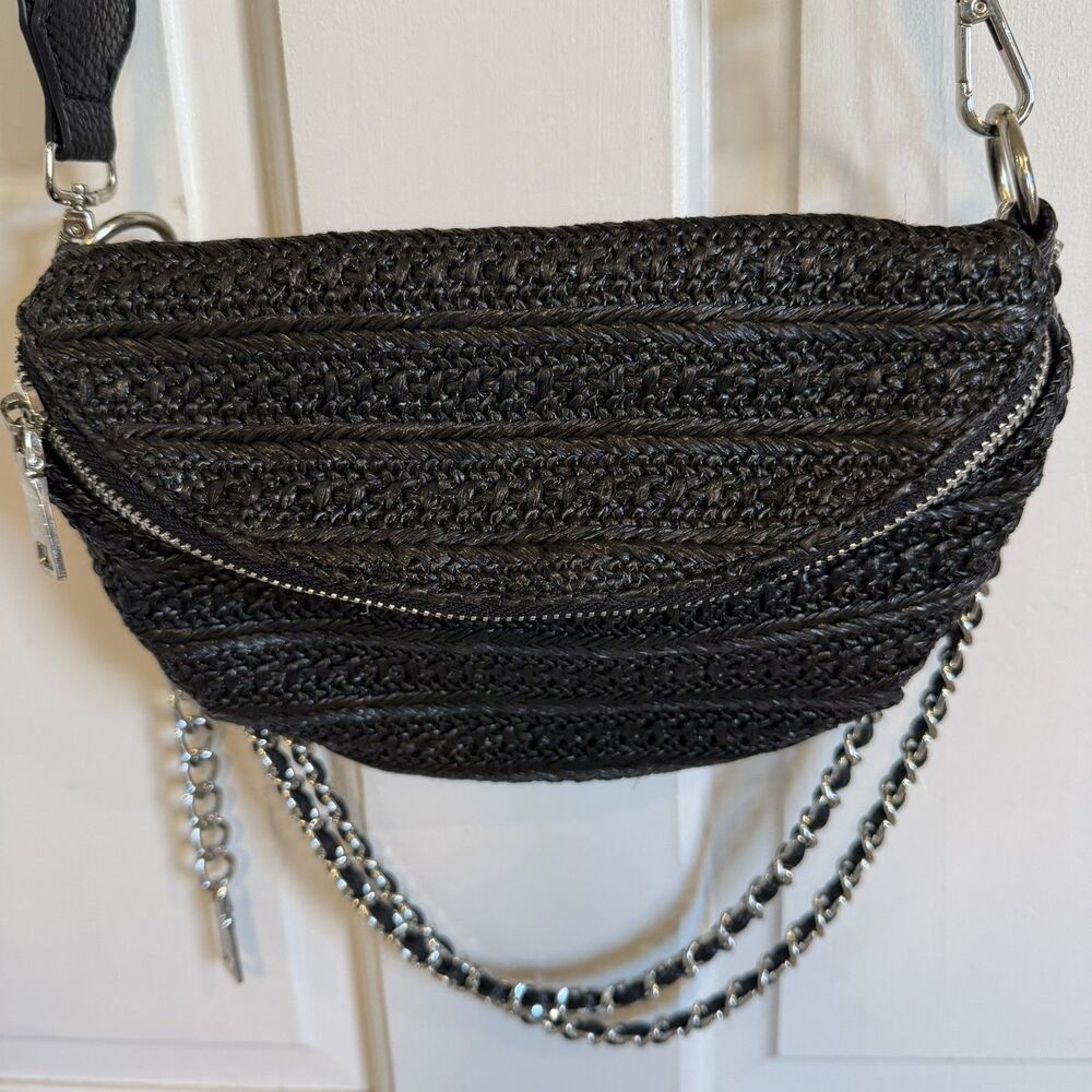 Steve Madden Marty Belt Bag Black Chains Goth Biker